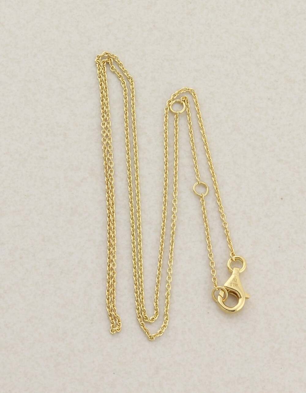 18k Yellow Gold Over Sterling Silver Dainty Rolo Link Chain Necklace 18, 19, 20"